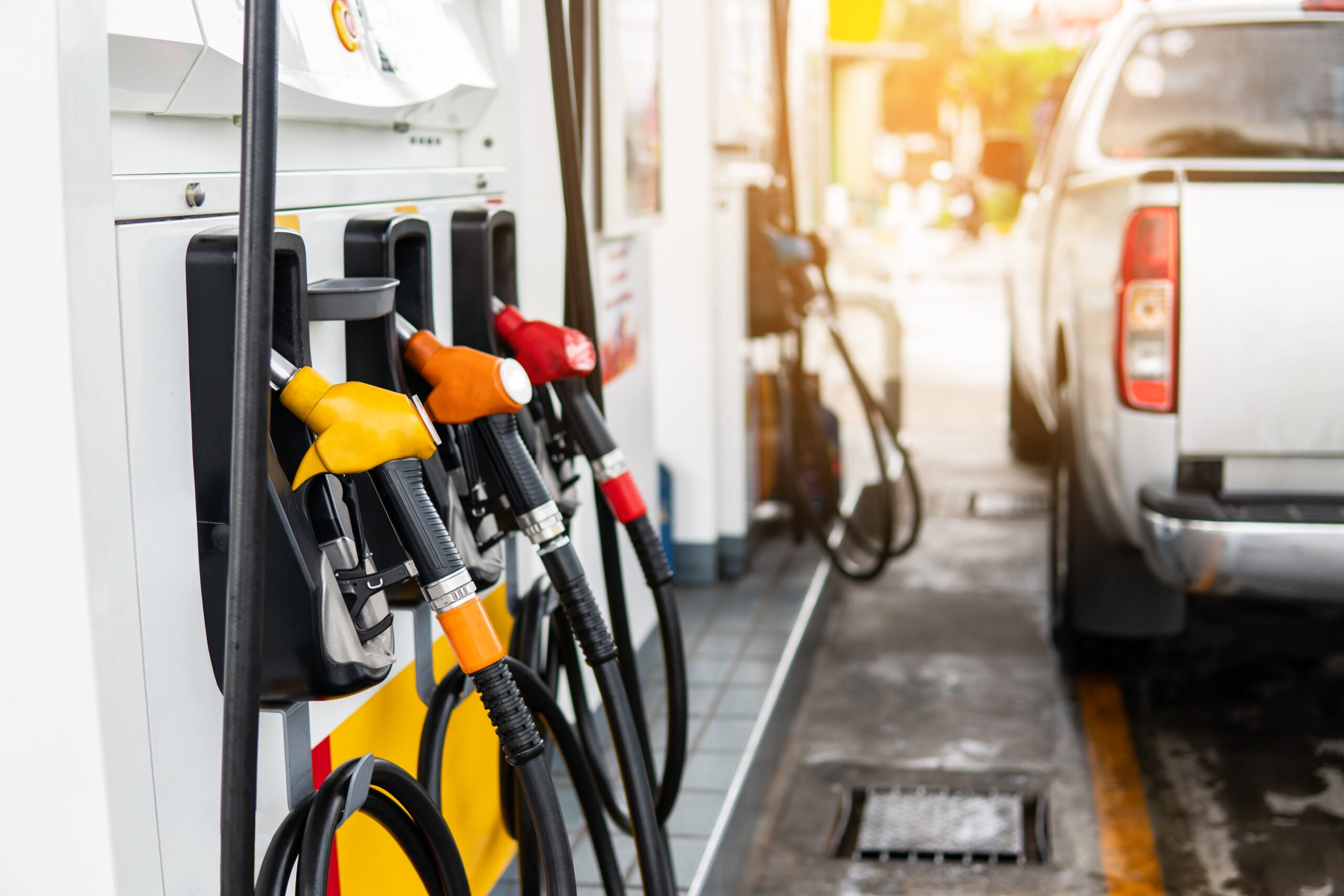 Fuel Pumps At Gas Station