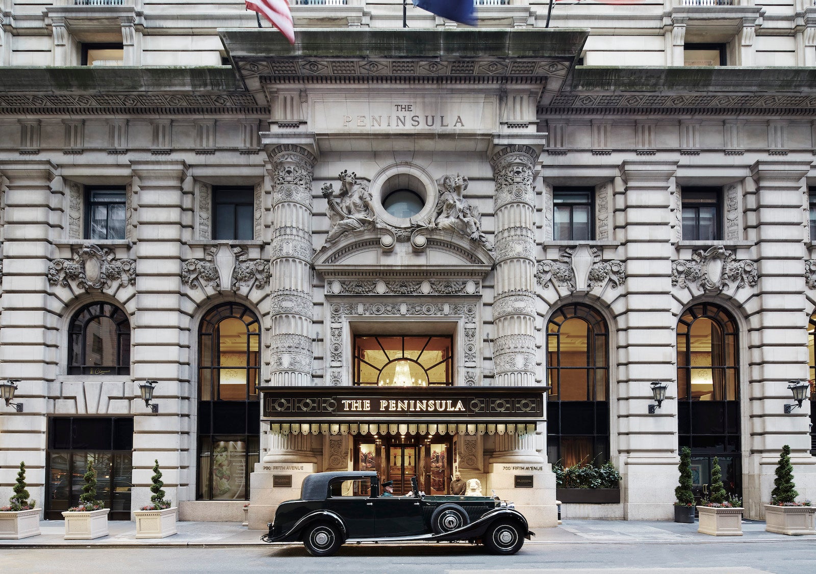 Entrance of The Peninsula in New York City