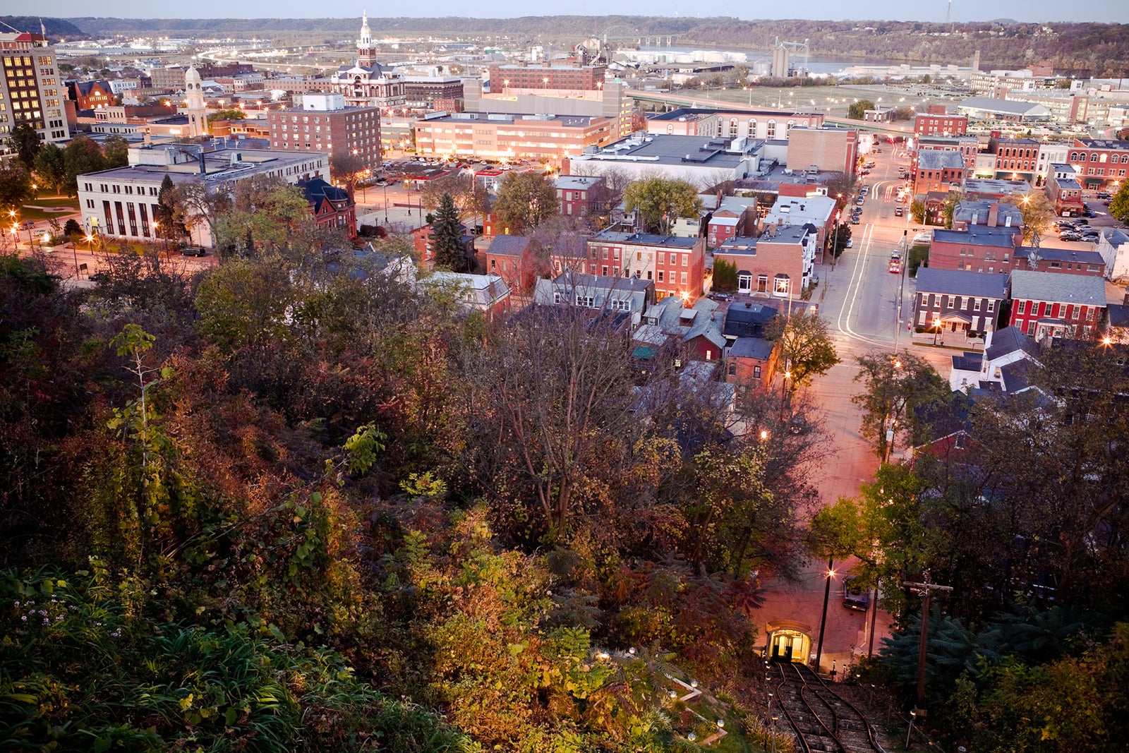 An aerial view of Dubuque, Iowa