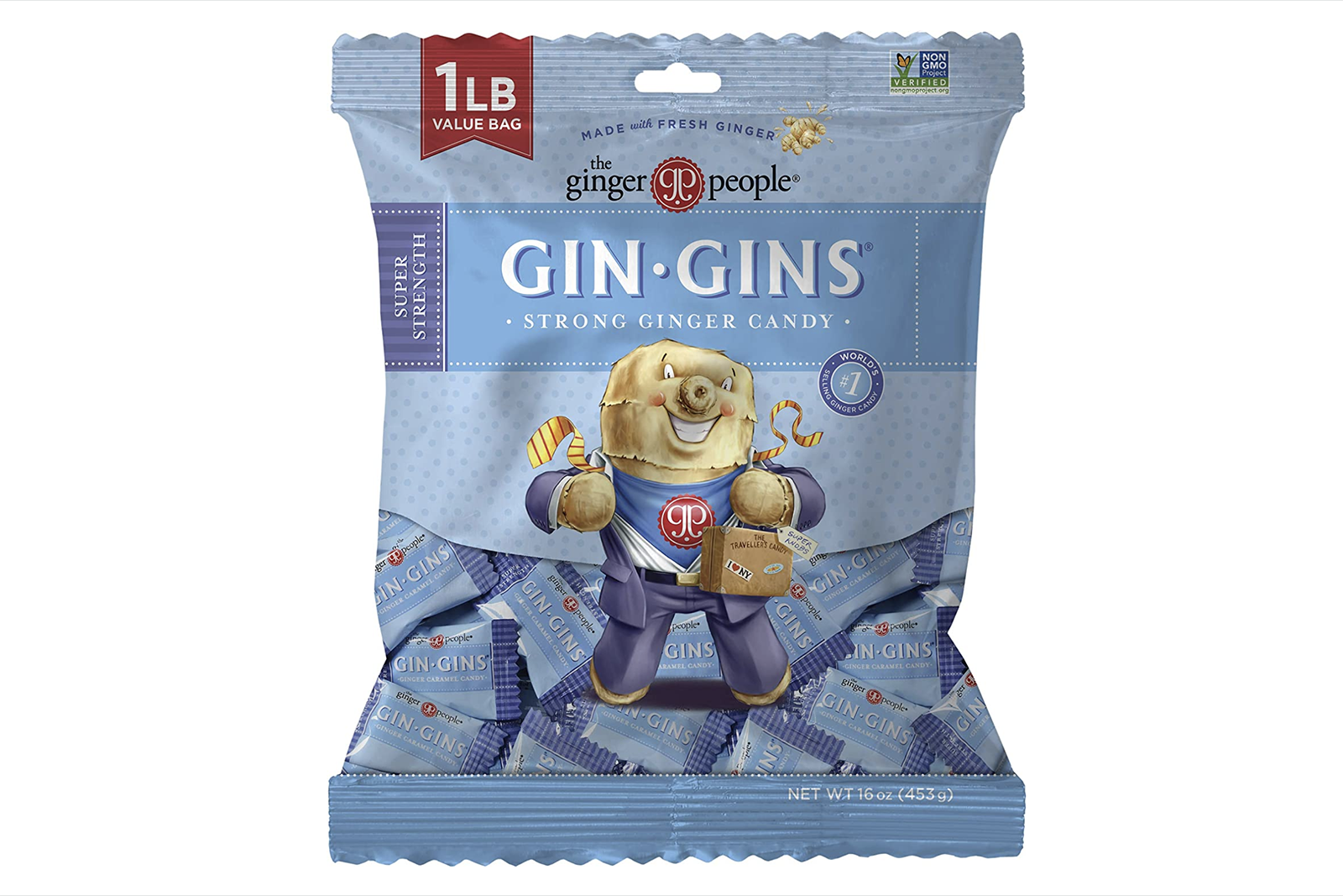 A bag of ginger candies