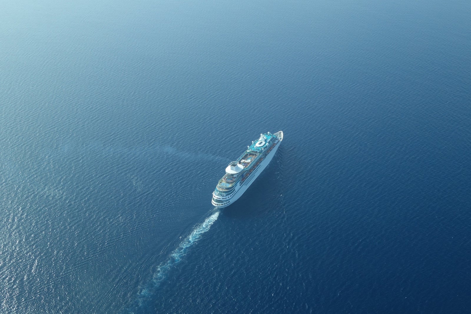 A cruise ship sailing on the open water