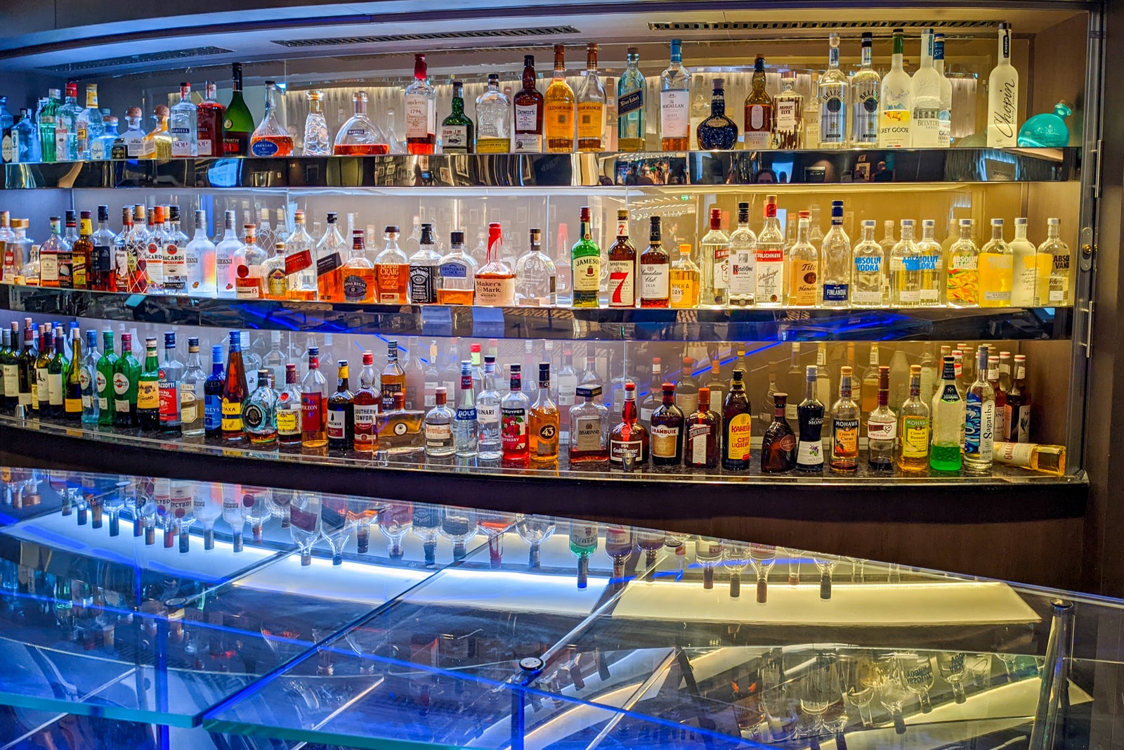 Cruise ship bar liquor selection