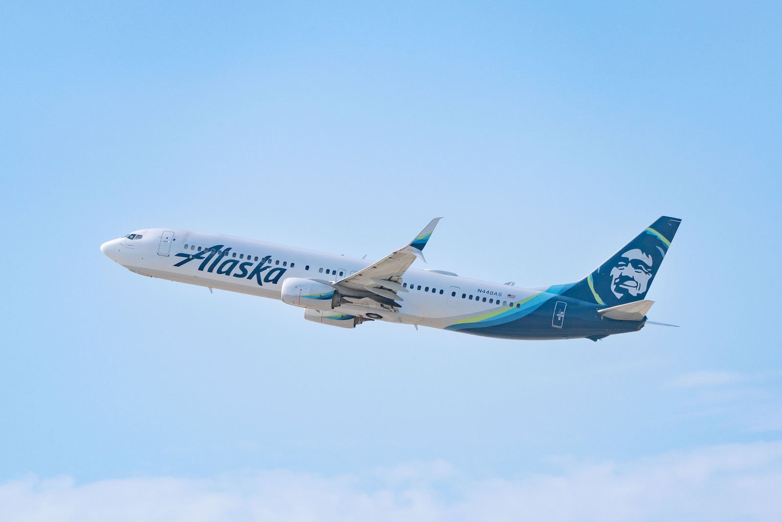 Alaska Airlines plane taking off