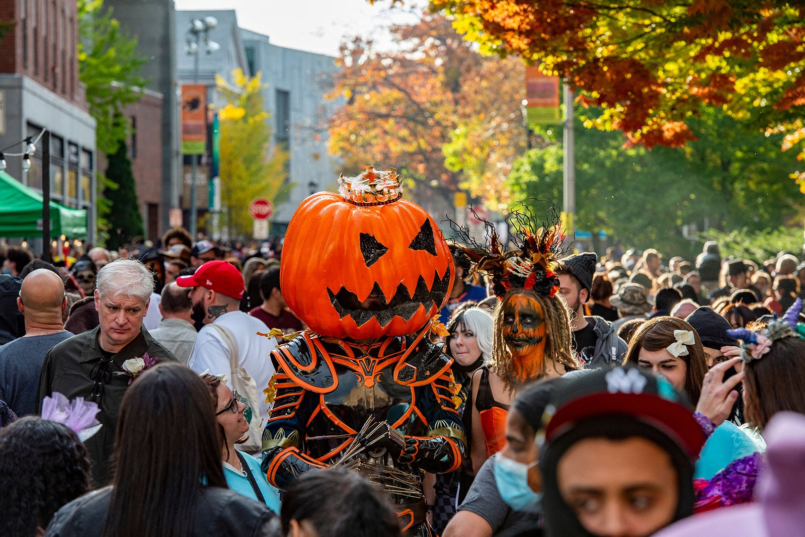 people at Halloween parade in Salem