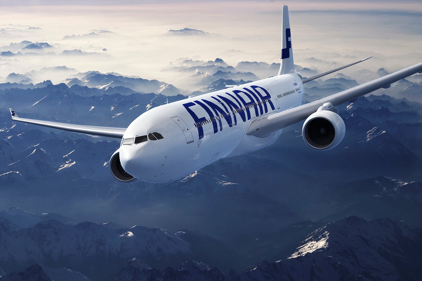 Finnair plane in air