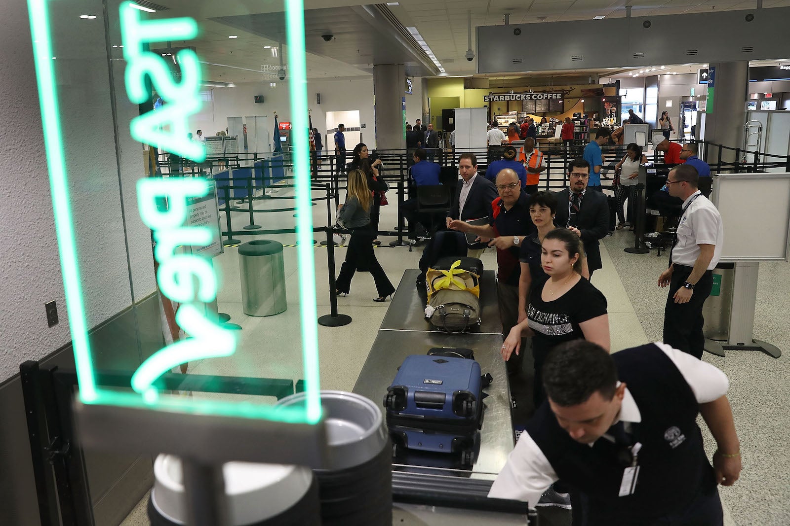 Photo of TSA PreCheck line at MIA