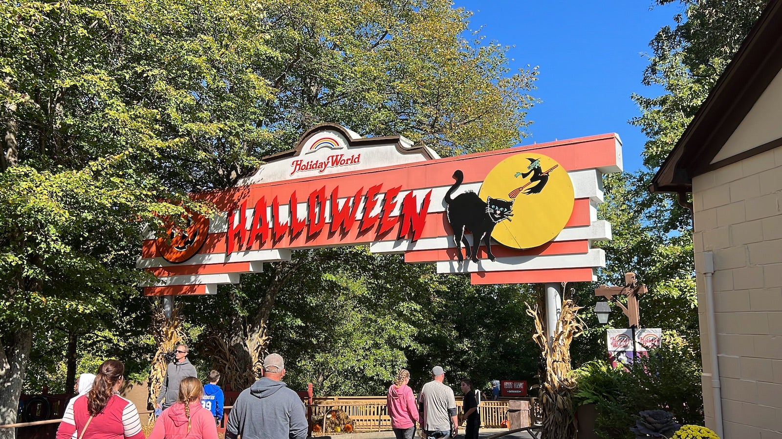 Holiday World Halloween entrance sign