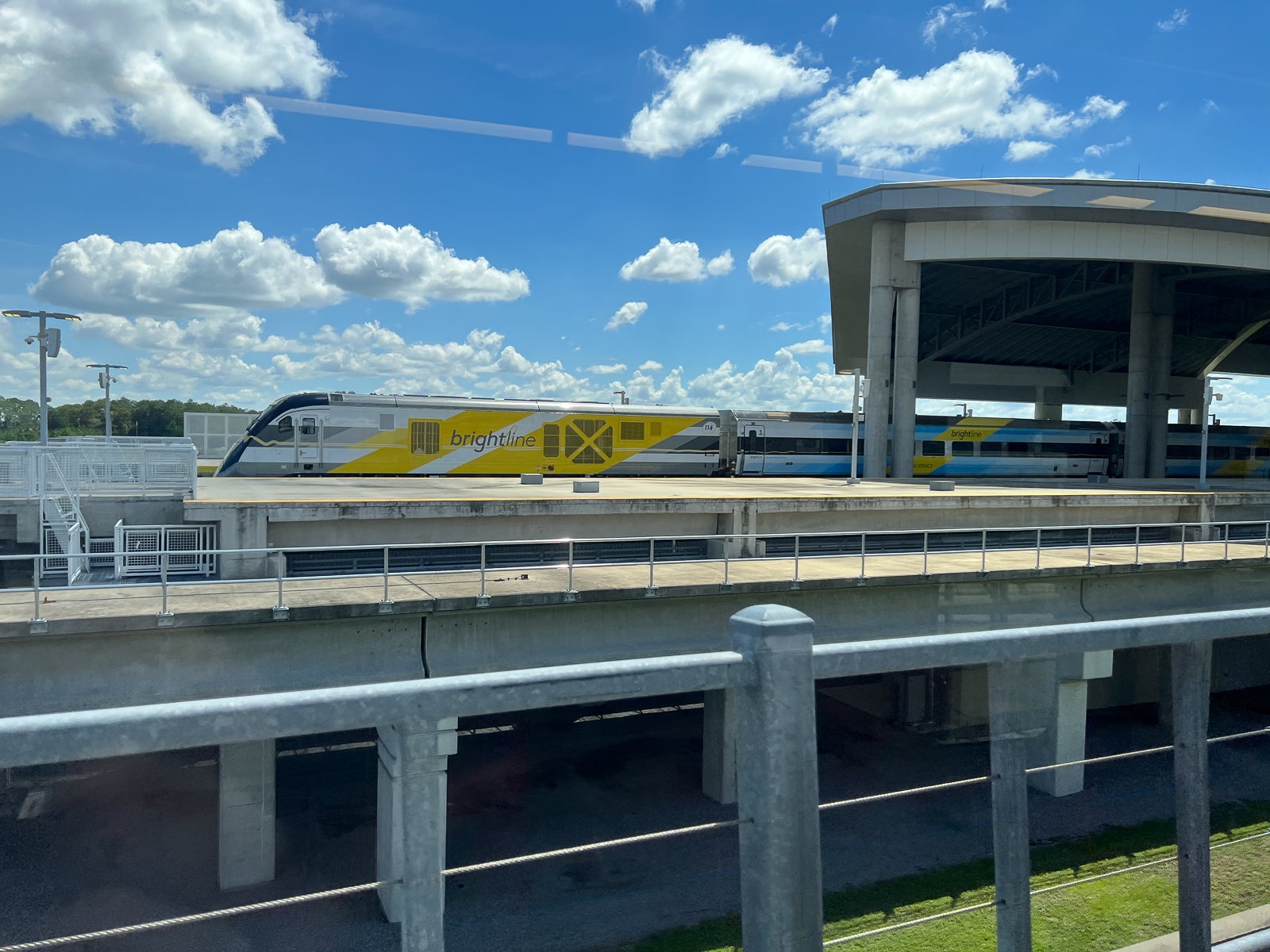 A Brightline train