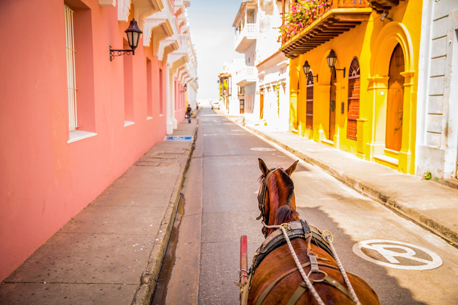 A horse drawn carriage in Old Town, Cartegena, Colombia