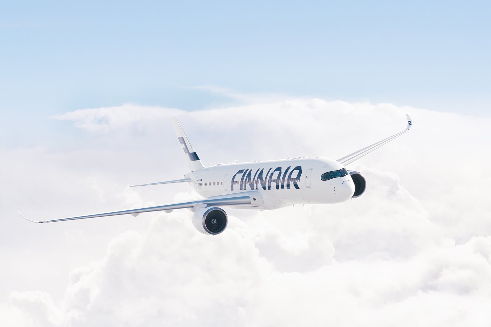 Finnair plane in sky