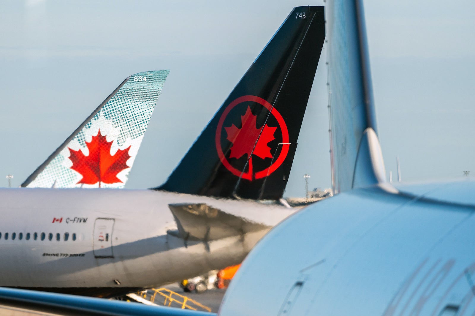 Air Canada planes on the tarmac in Toronto