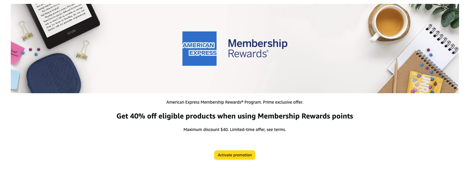 Amex Amazon Discount offer page