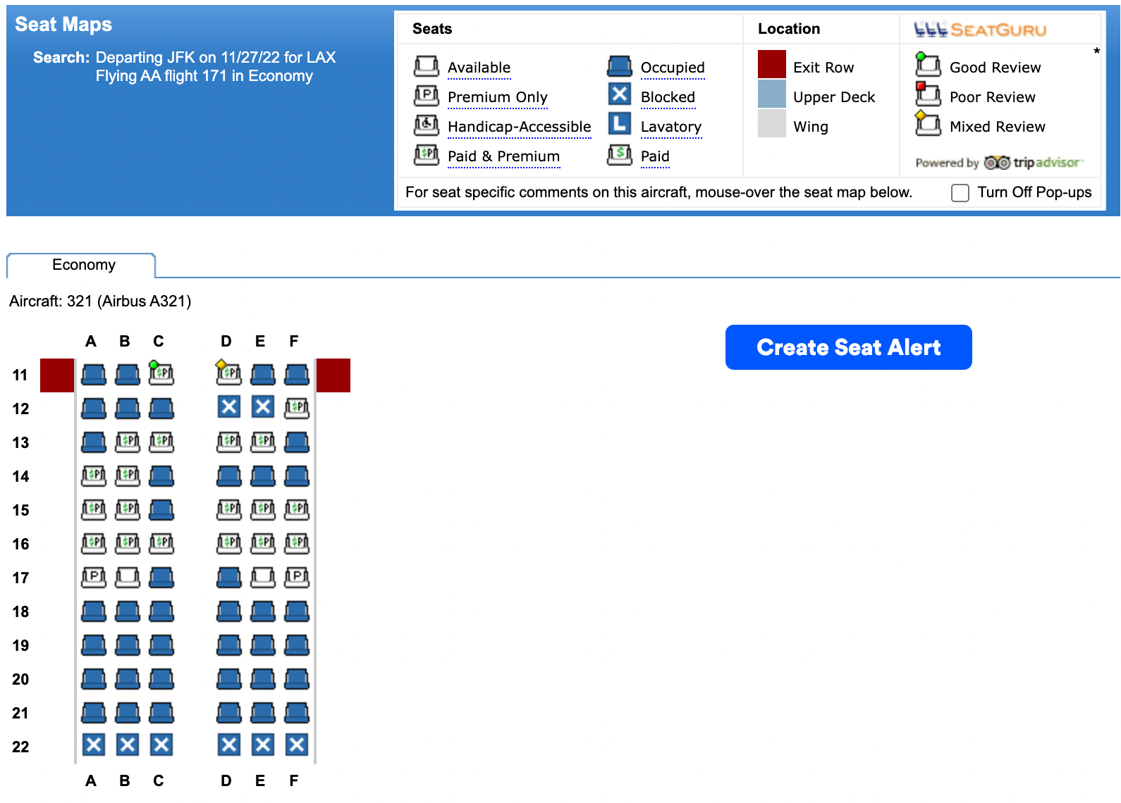 The only complimentary seats on this flight are middle seats