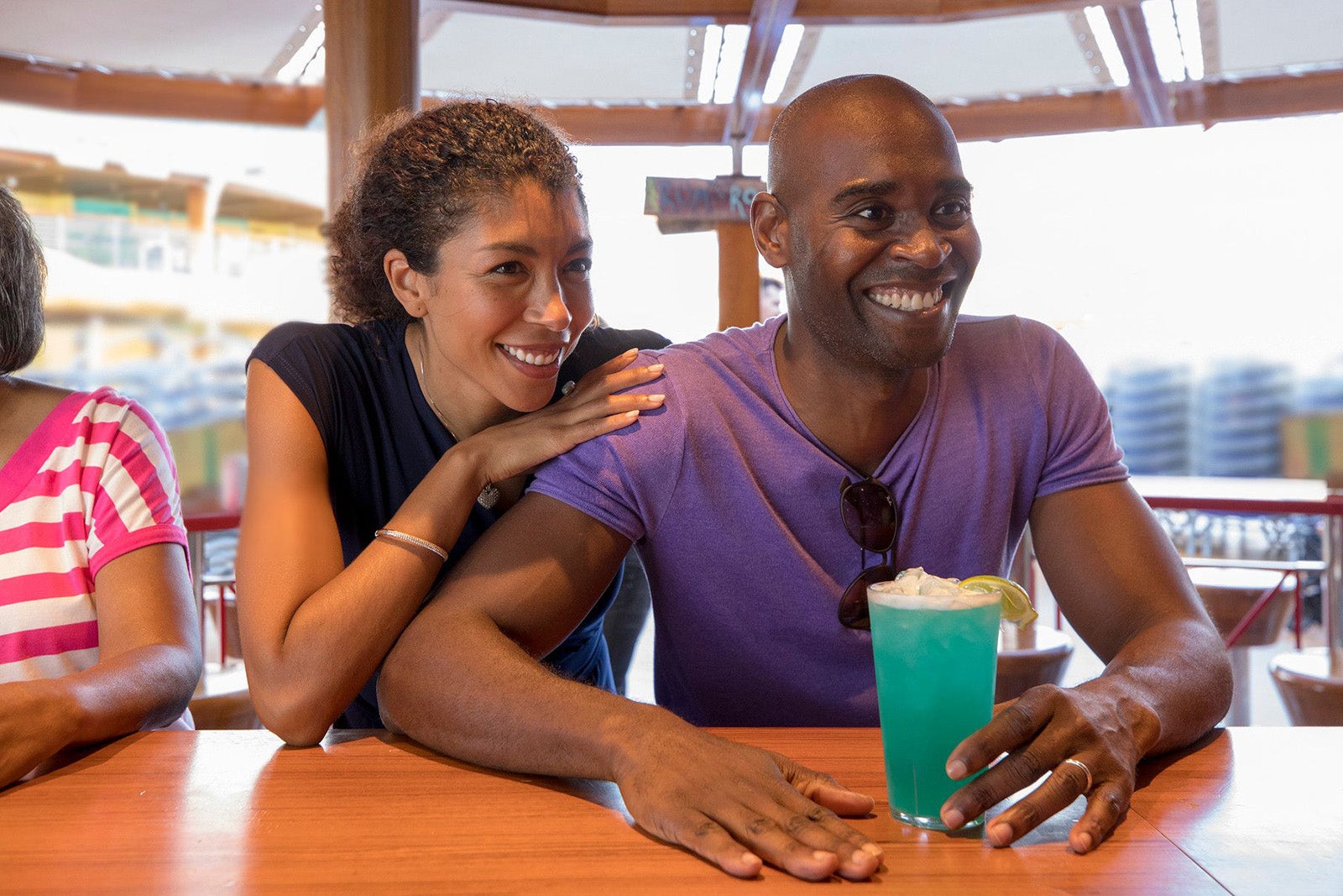 Couple at RedFrog Rum Bar on Carnival cruise ship