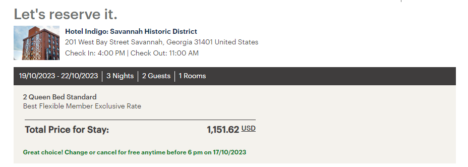 Booking an IHG stay