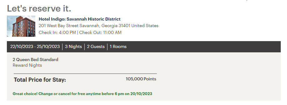 Booking an IHG award