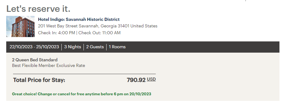 Booking an IHG stay