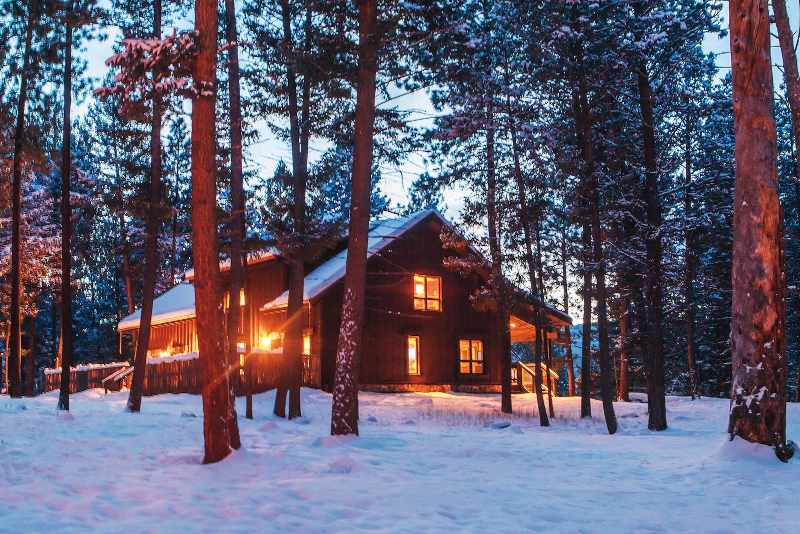A cabin in the snowy woods