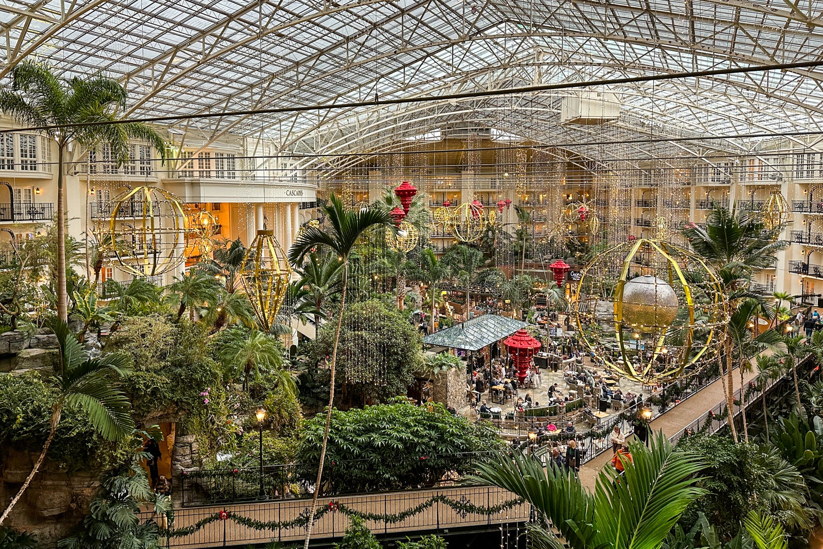 An overview of the atrium at a Gaylord Hotel