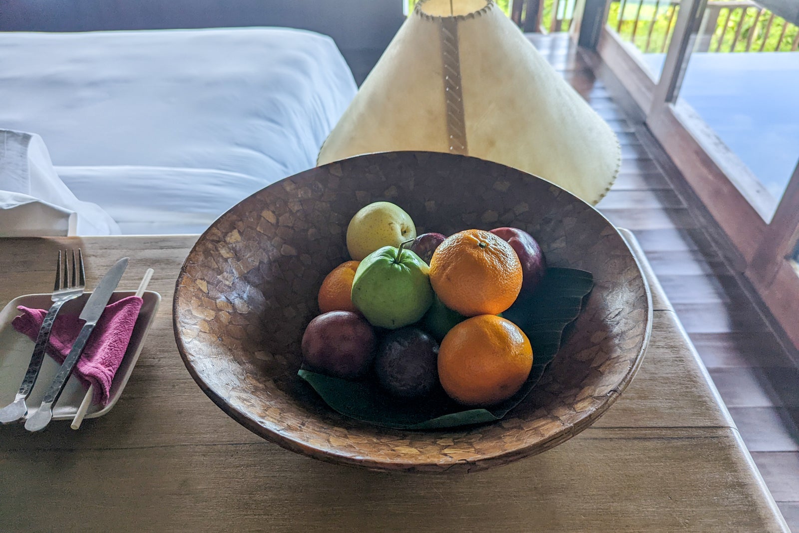 Six Senses Yao Noi villa bedroom counter fruit