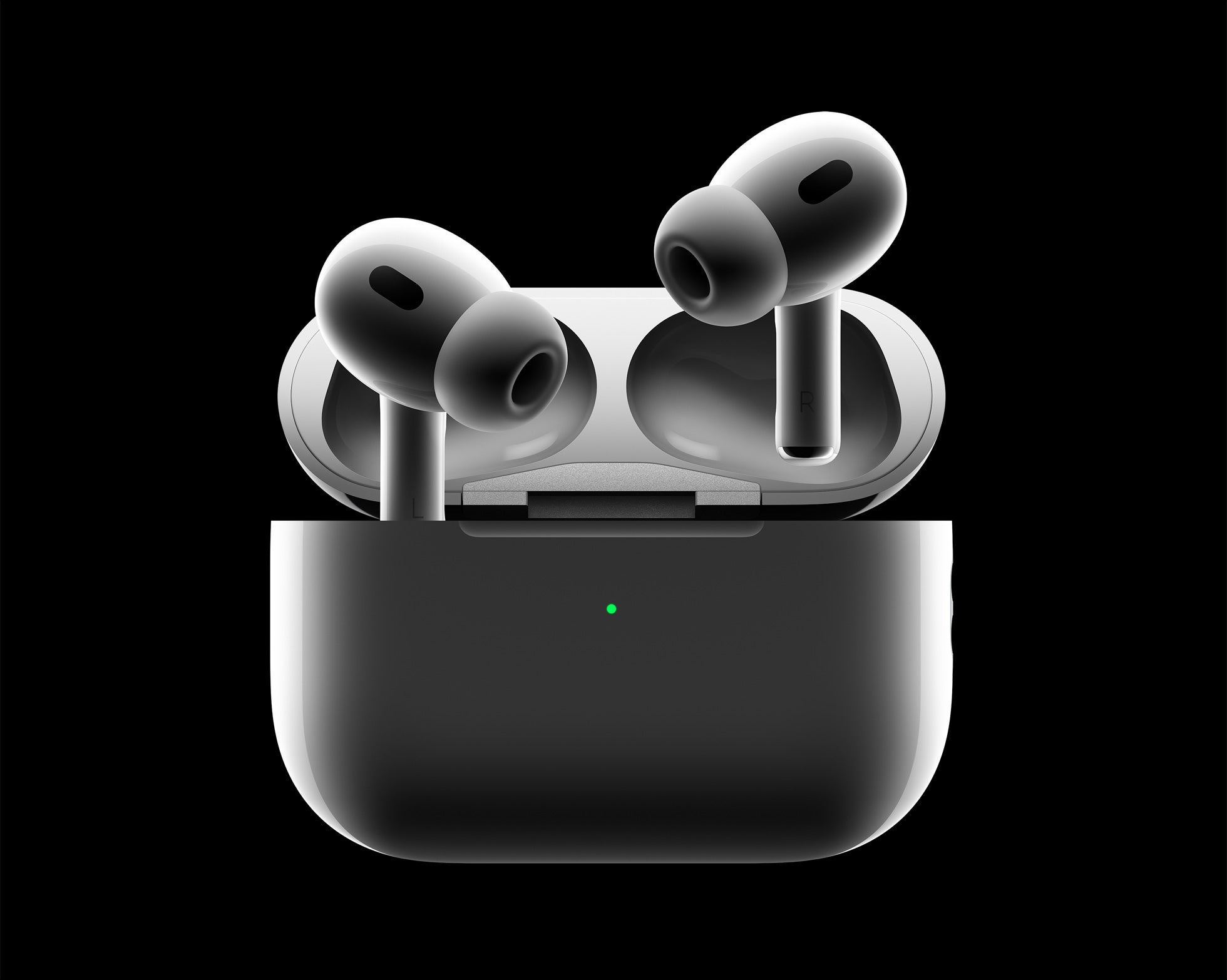 2022 AirPods Pro (2nd Generation) on a black background
