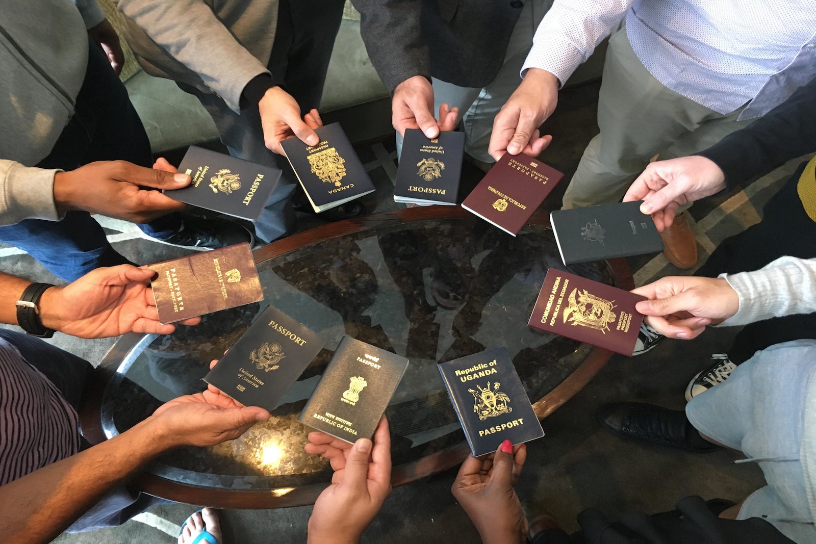 people holding passports