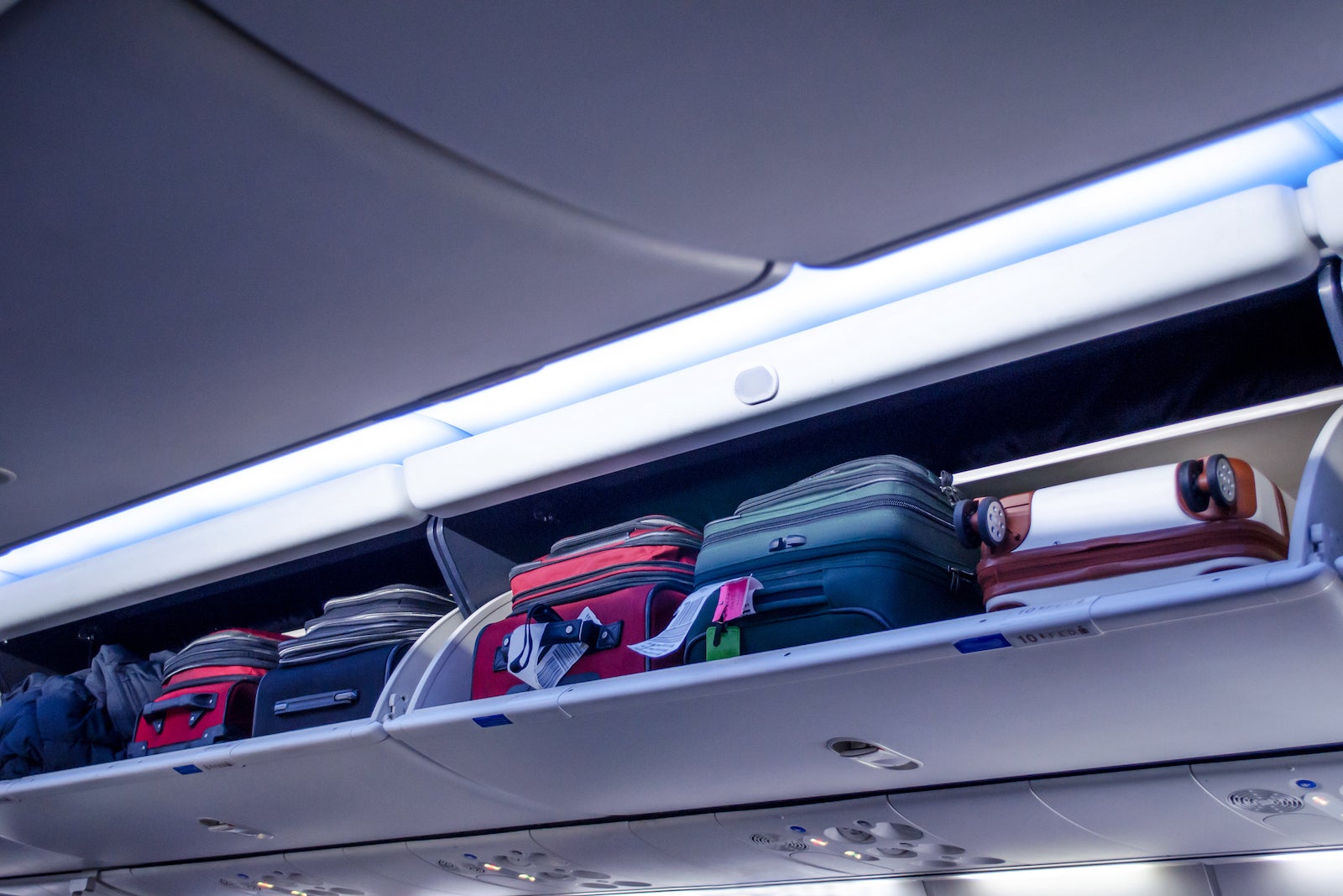 Carry-on luggage compartment. 