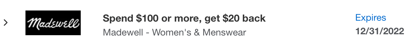 Madewell Amex Offer