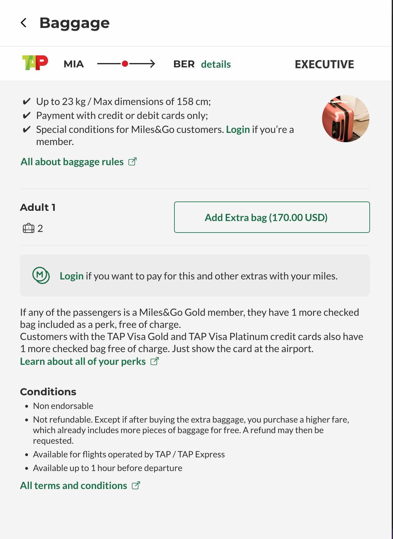 baggage details