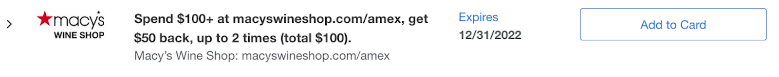 amex wine offer