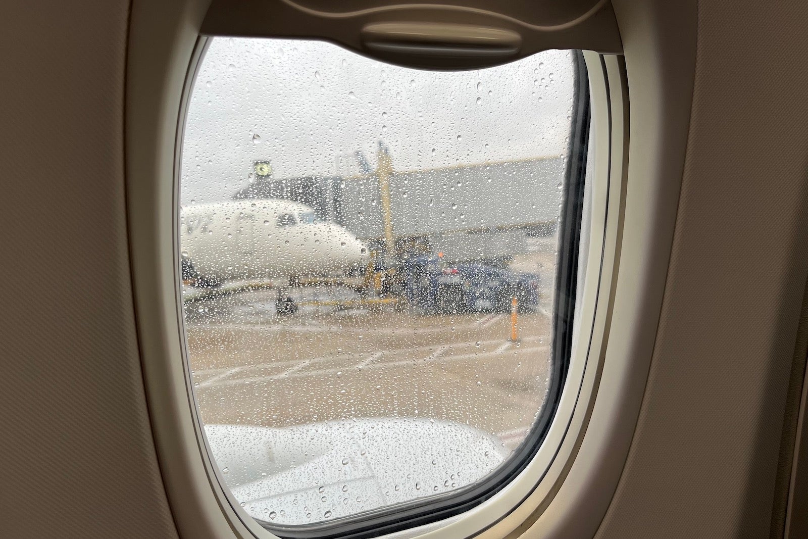 rainy plane window