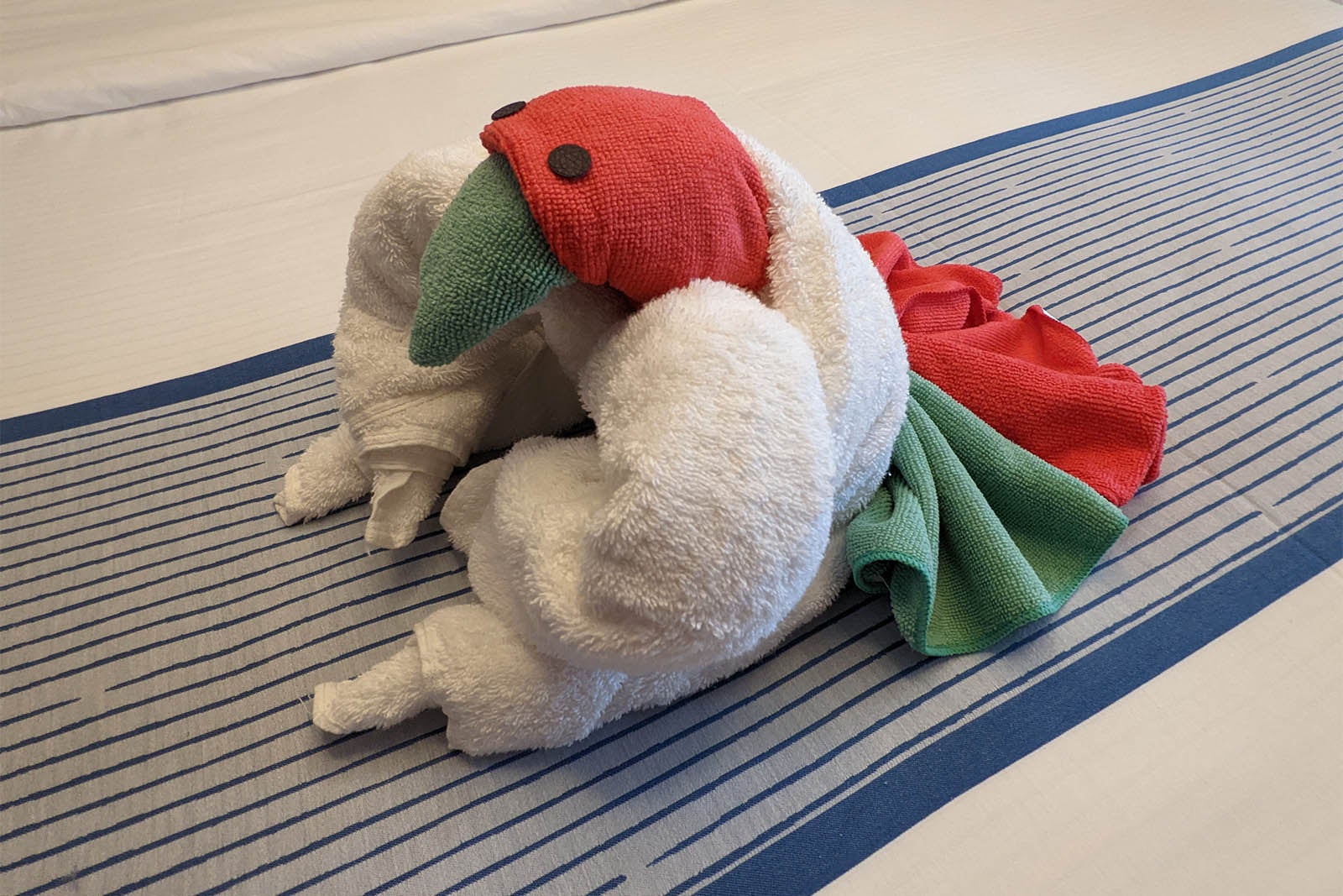 Turkey towel animal on Carnival Celebration