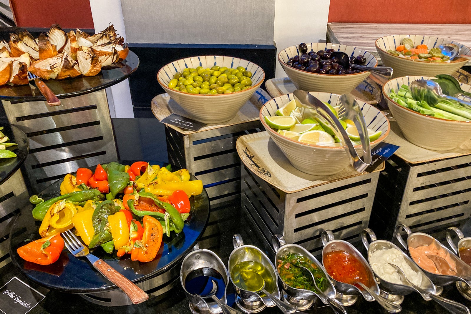 Middle Eastern food on a buffet