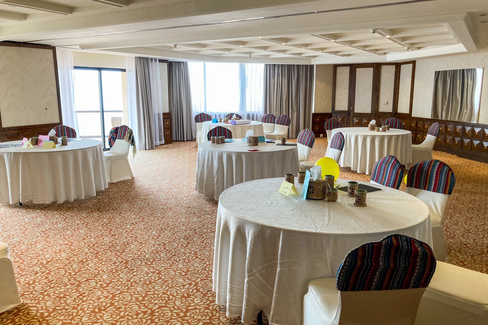 banquet tables in a multi-purpose room