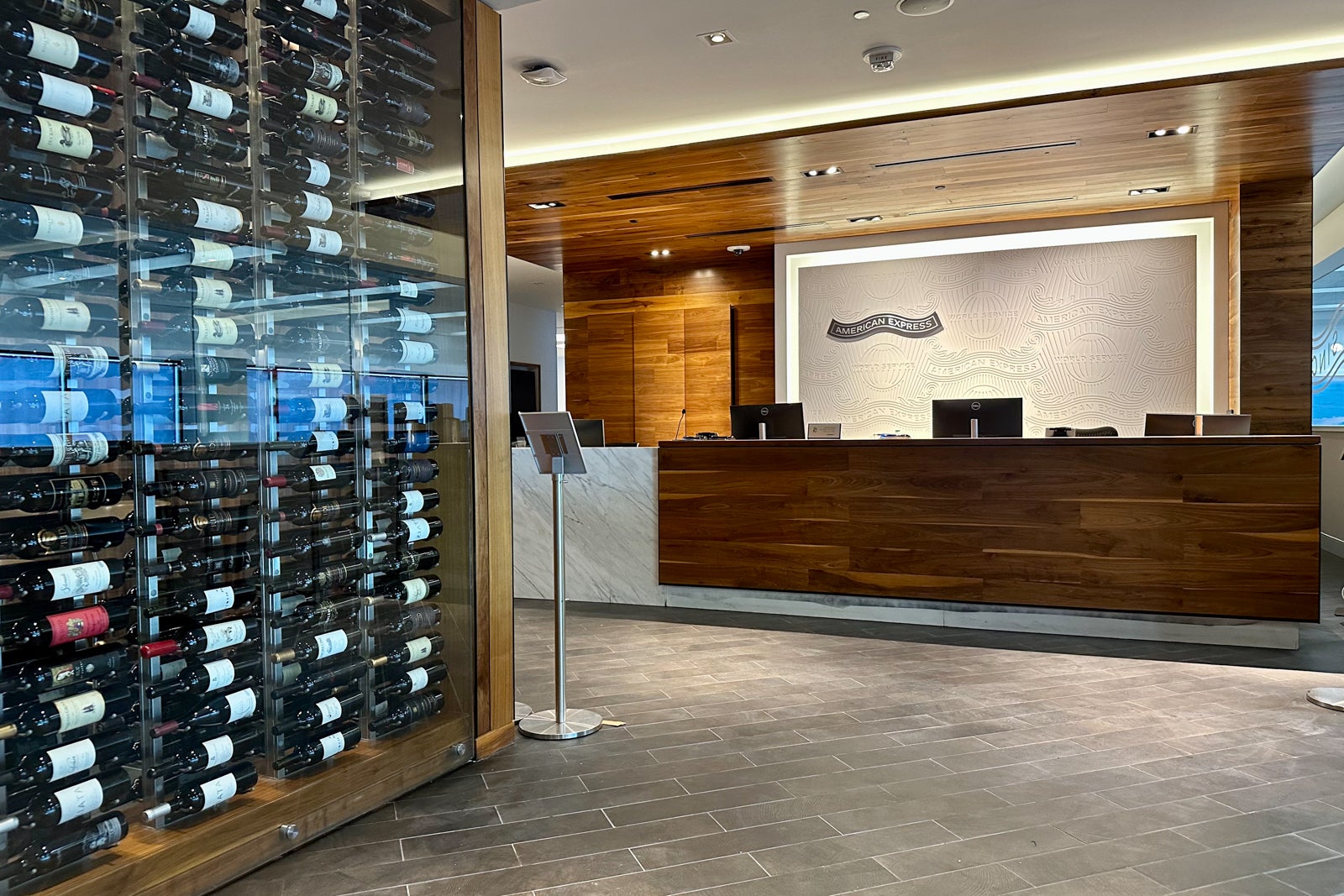 the check-in desk to an Amex Centurion Lounge