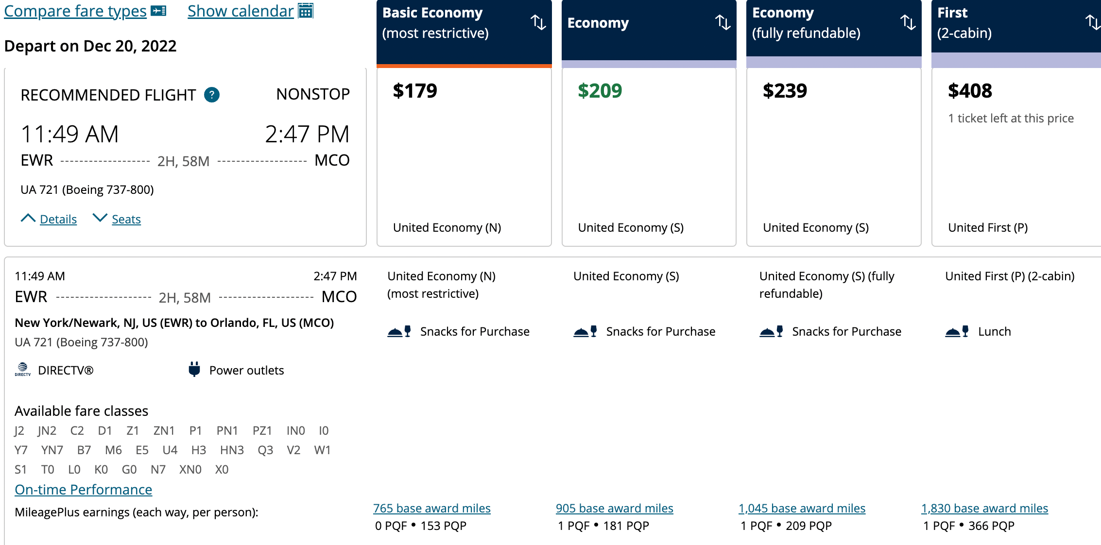 Booking a flight from EWR to MCO