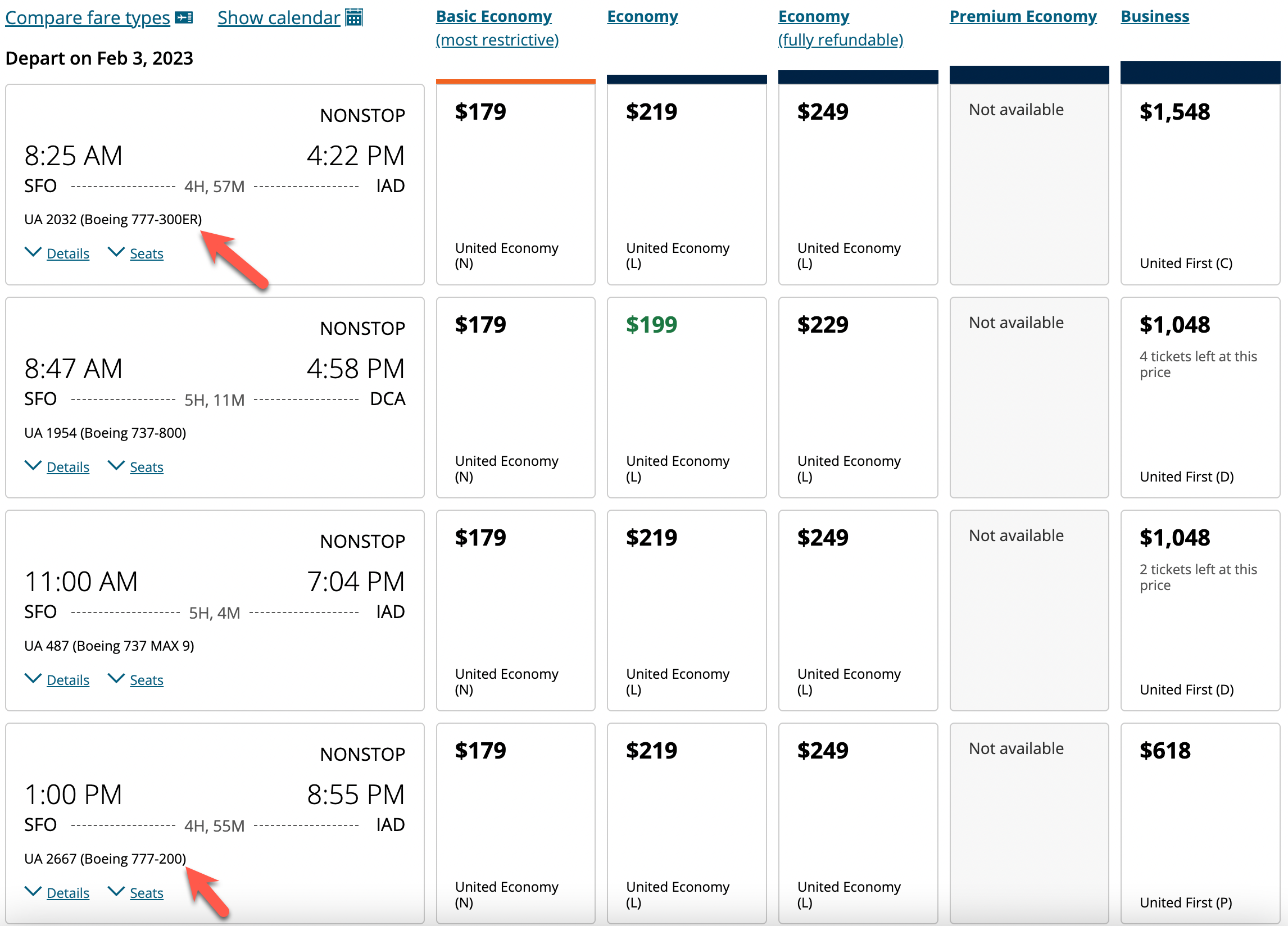 Booking a flight from SFO to IAD