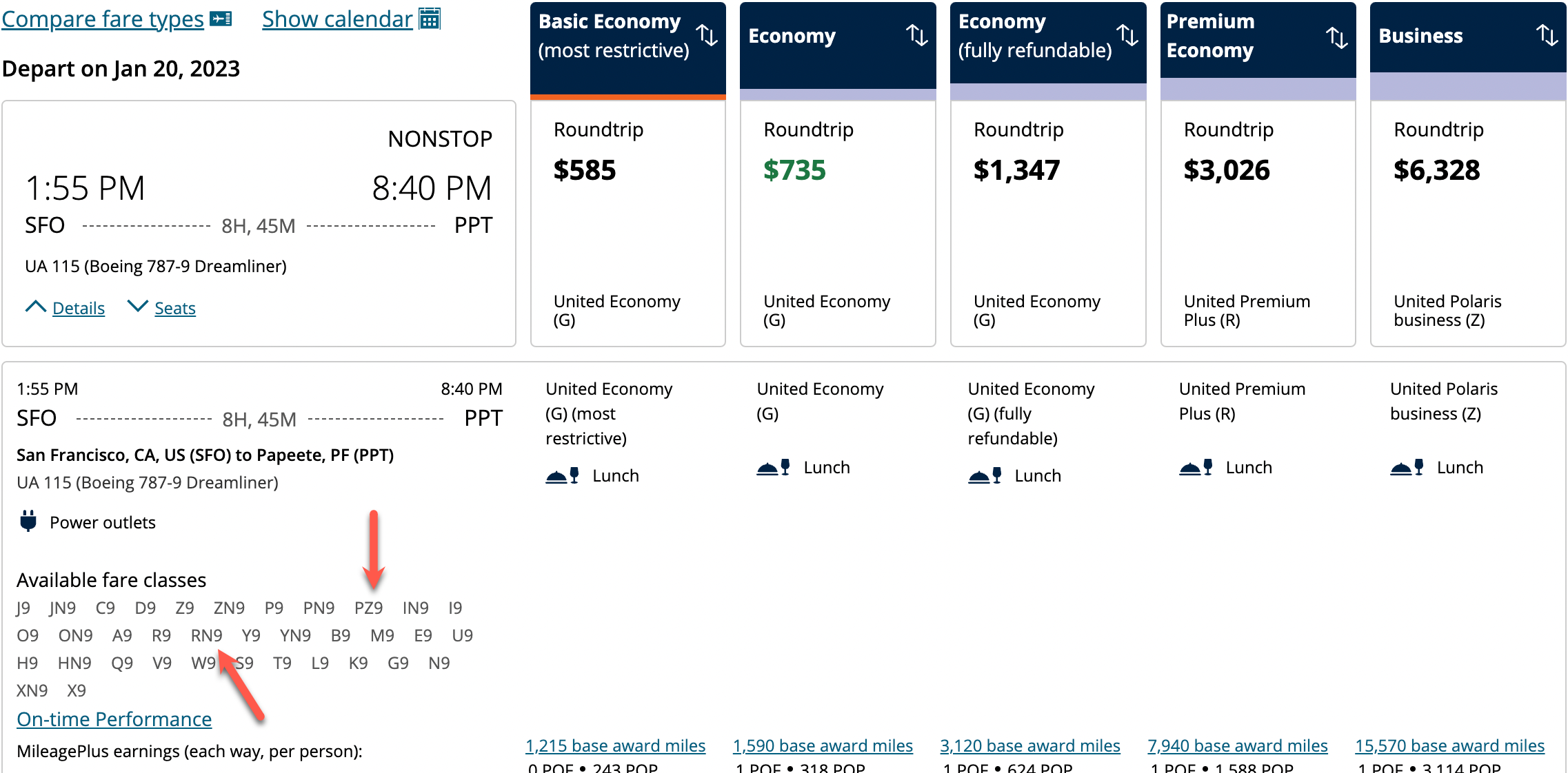 Booking a flight from SFO to PPT