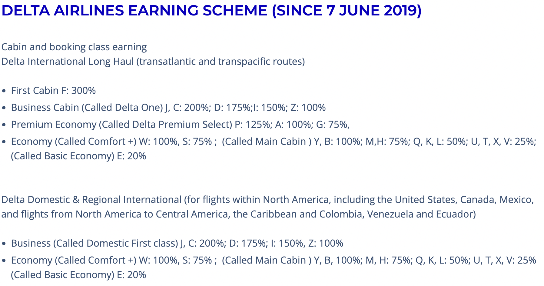 Delta Air Lines earning Flying Blue miles