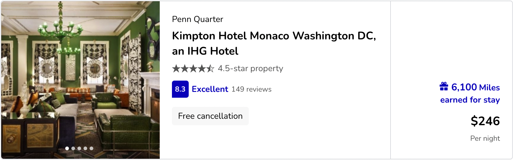 Kimpton DC Flying Blue miles