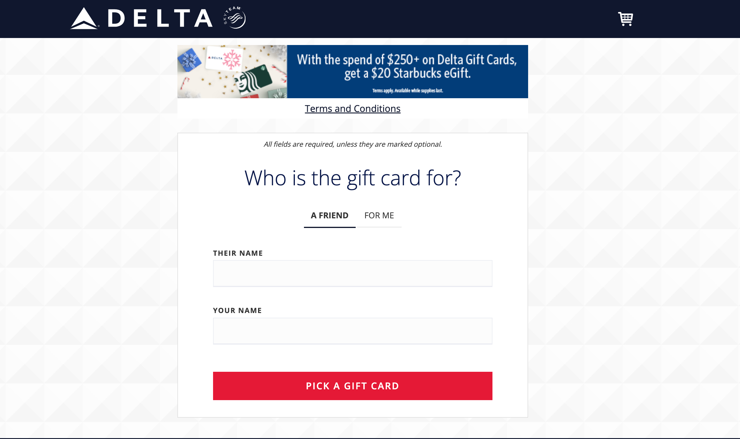 Delta gift card promo