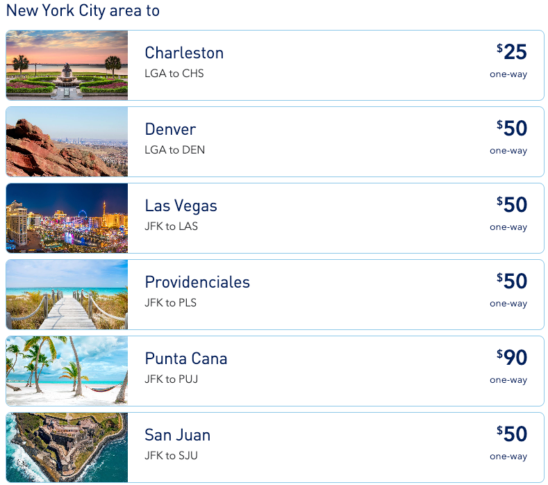 flight options from NYC