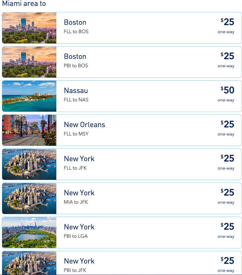 flight options from Miami