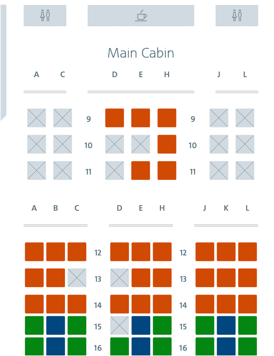 Selecting seats on an American Airlines Boeing 787-9 Dreamliner