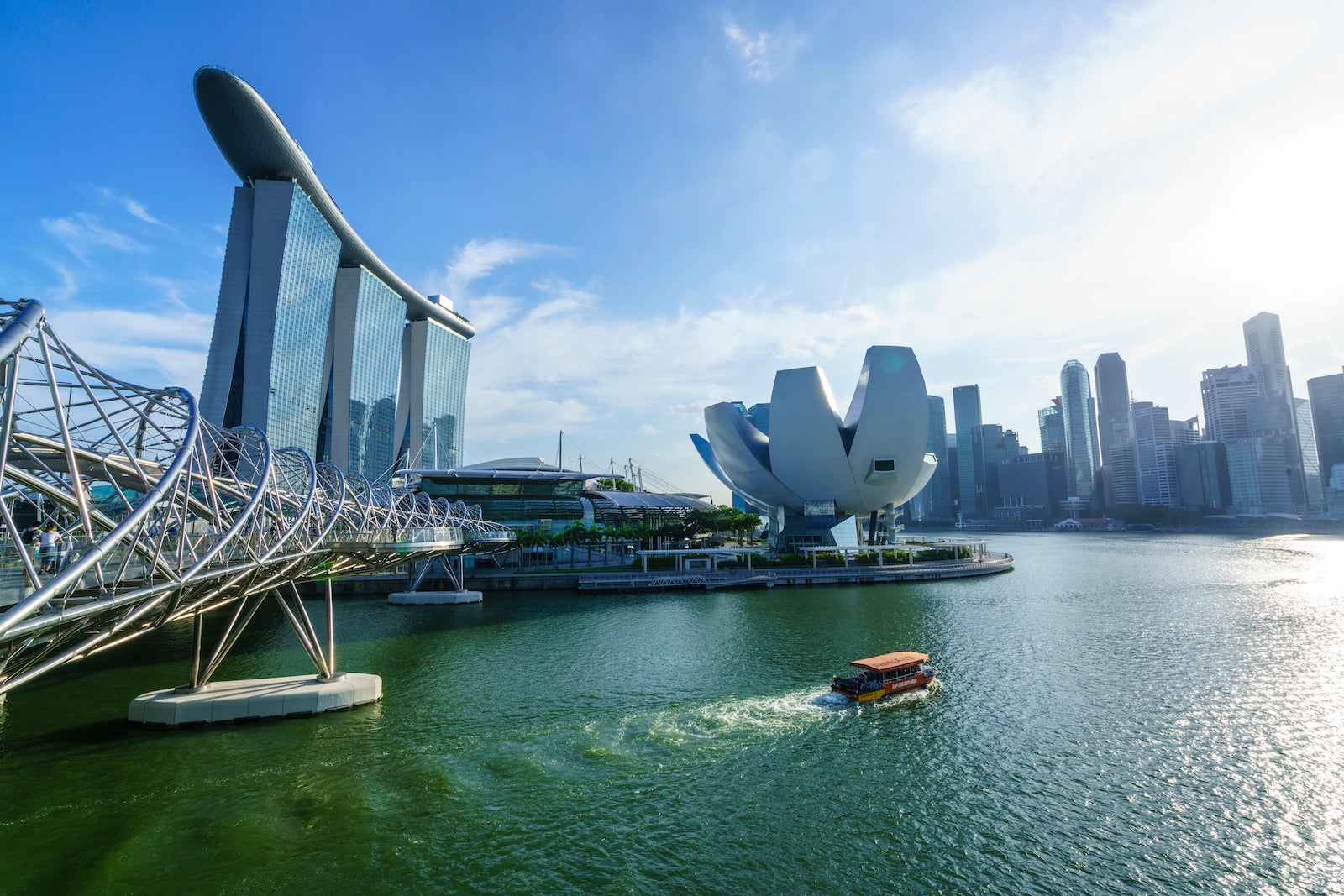 The Singapore skyline and Marina Bay