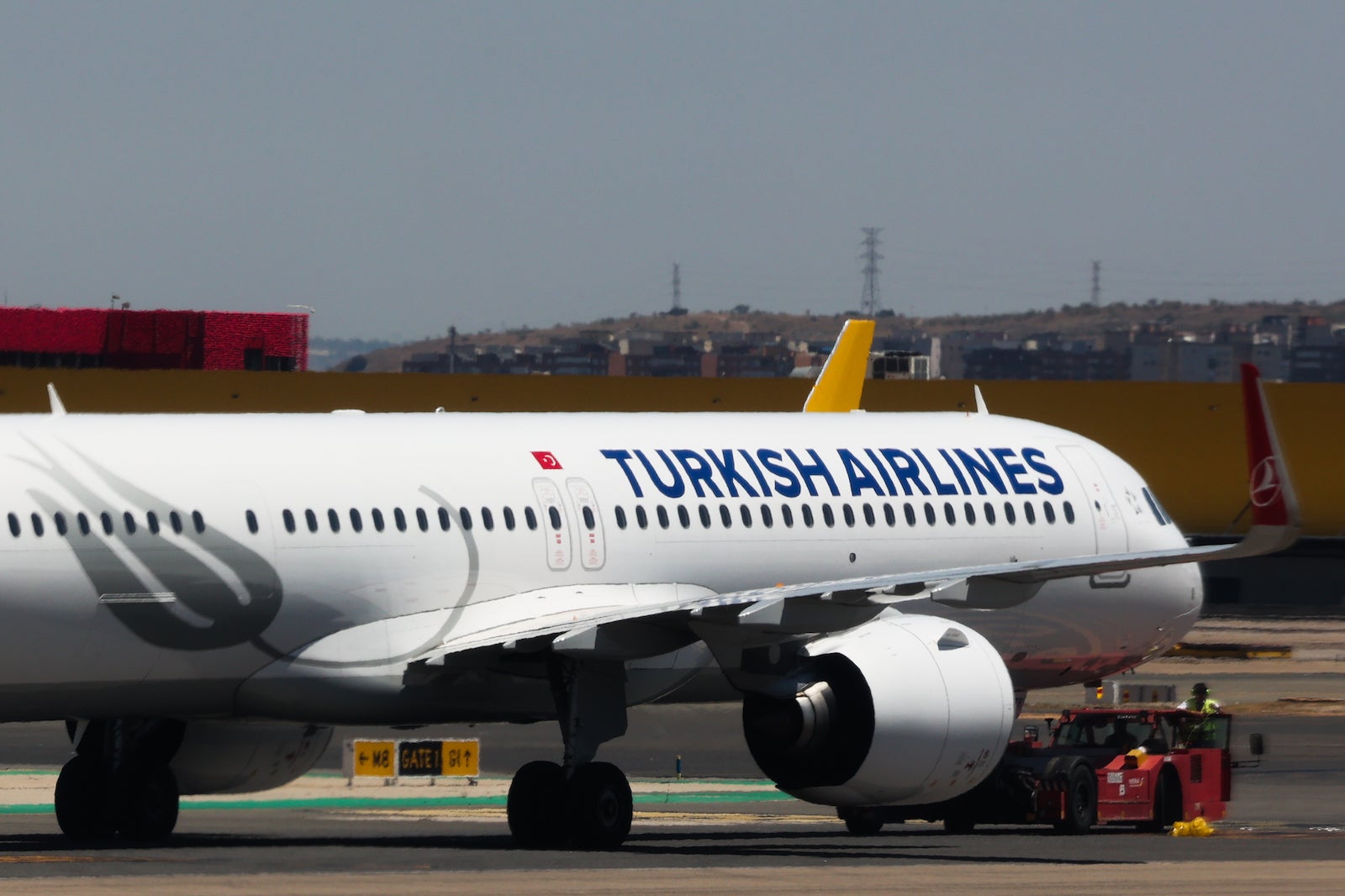 Turkish Airlines plane at Madrid Airport