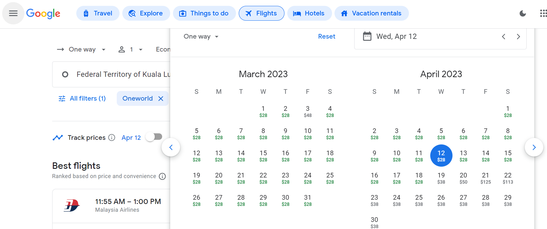 Google flights