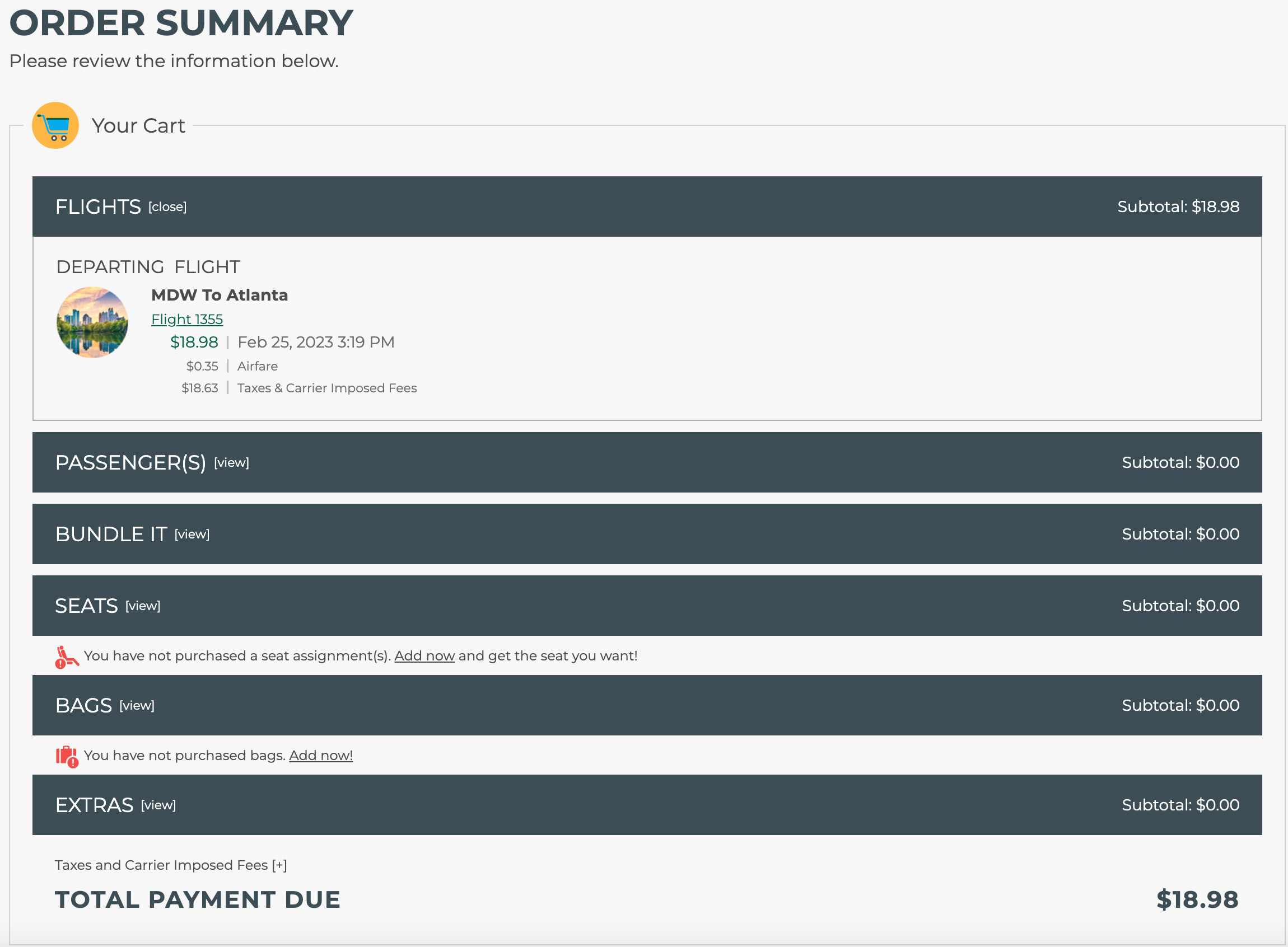 flight summary