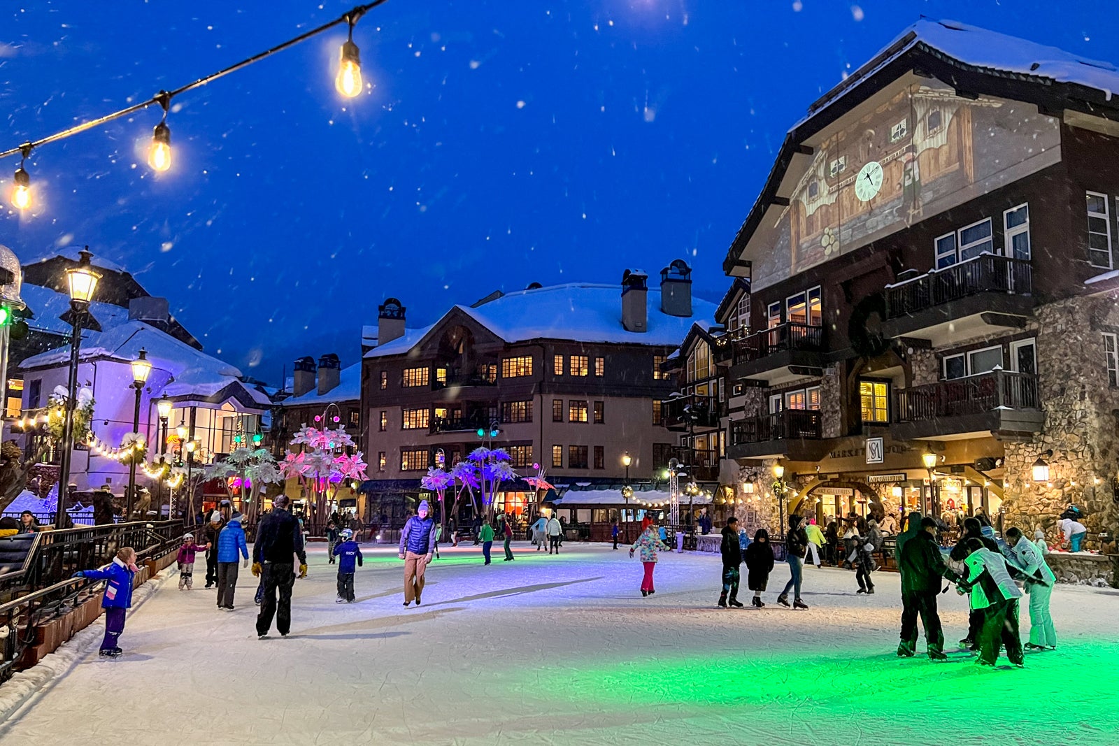 Beaver Creek outdoor ice rink at night