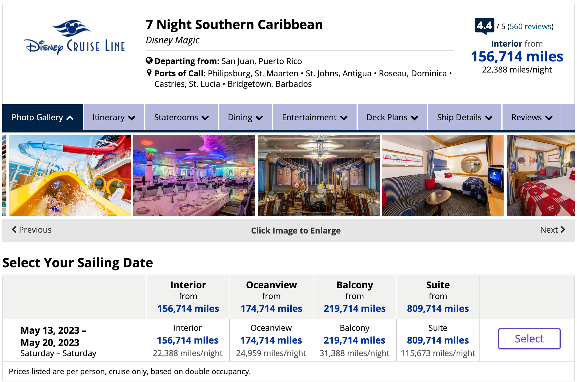 Booking a Disney Cruise on United miles